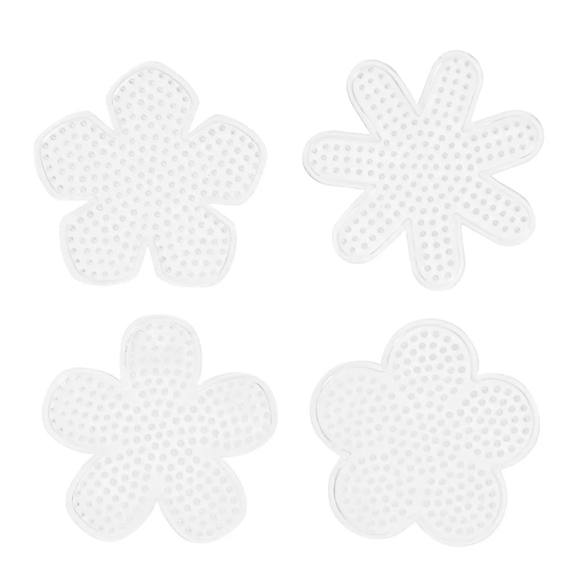 Pärlplatta Midi blommor 4-pack Ø10 cm, små blommor – för våra rörpärlor som är Ø5 mm