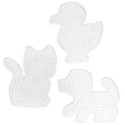 Pärlplatta Midi 3-pack – hund, katt & kyckling – för våra rörpärlor som är Ø5 mm