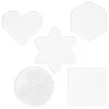 Pärlplatta Midi 5-pack – små plattor: hjärta, stjärna, hexagon, kvadrat & cirkel – för Ø5 mm rörpärlor