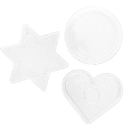 Pärlplatta Mini 3-pack – hjärta, stjärna och cirkel – för våra Mini-rörpärlor som är Ø2,5 mm