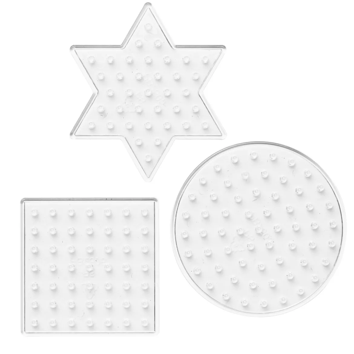 Pärlplatta XL 3-pack – cirkel, kvadrat och stjärna – för våra XL-rörpärlor som är Ø9 mm