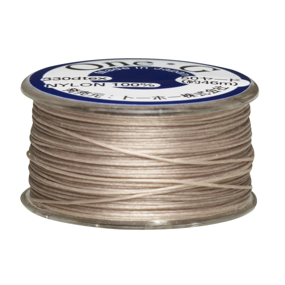 Pärltråd TOHO beige, 46 meter – 0,2 millimeter i diameter