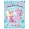 Pysselbok stickers – Älvor & enhörningar! 21×28 cm, 8 färgglada motiv + 4 sidor stickers