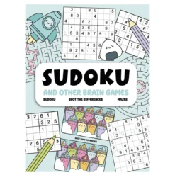 Pysselbok Sudoku – sudokun, finn fem fel, labyrinter och klurigheter! 21×28 cm, 48 sidor