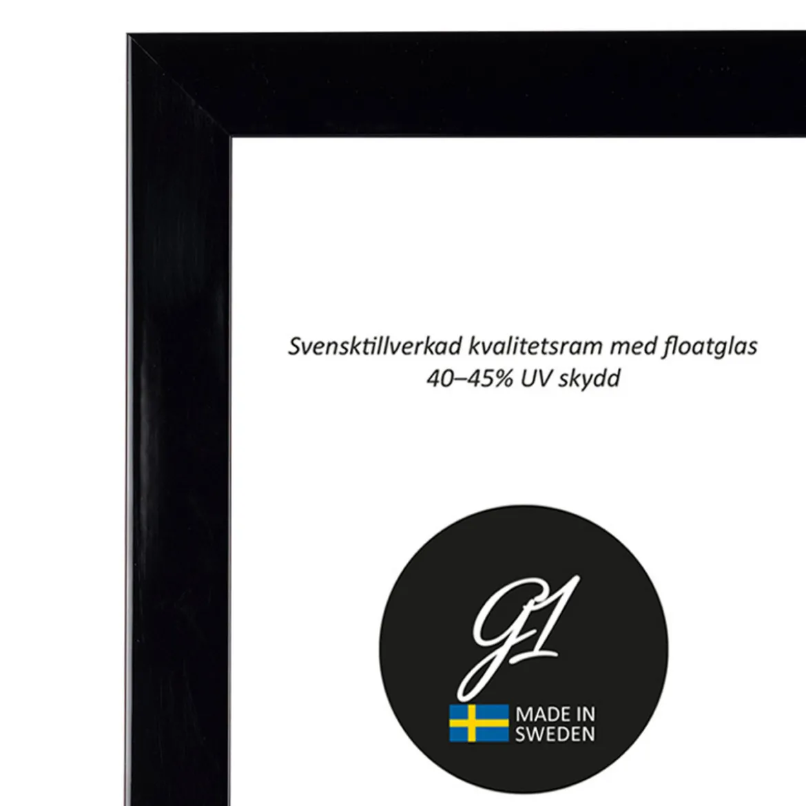Ram 6B svart högblank 21x29,7