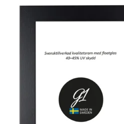 Ram 4E svart plattlist 40x40cm