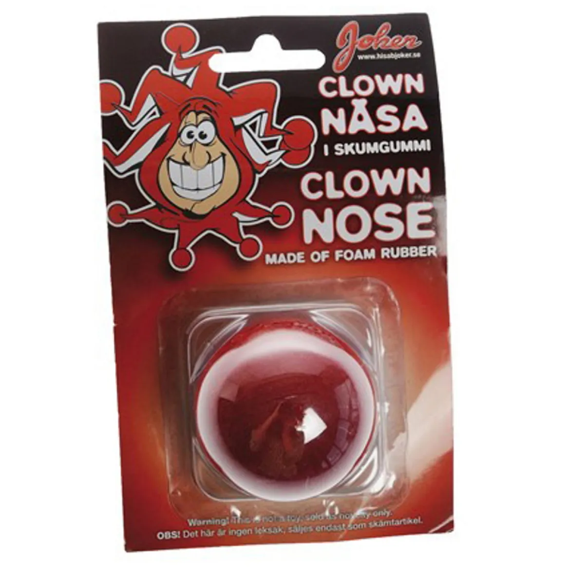 Röd clownnäsa av skumgummi Ø5 cm