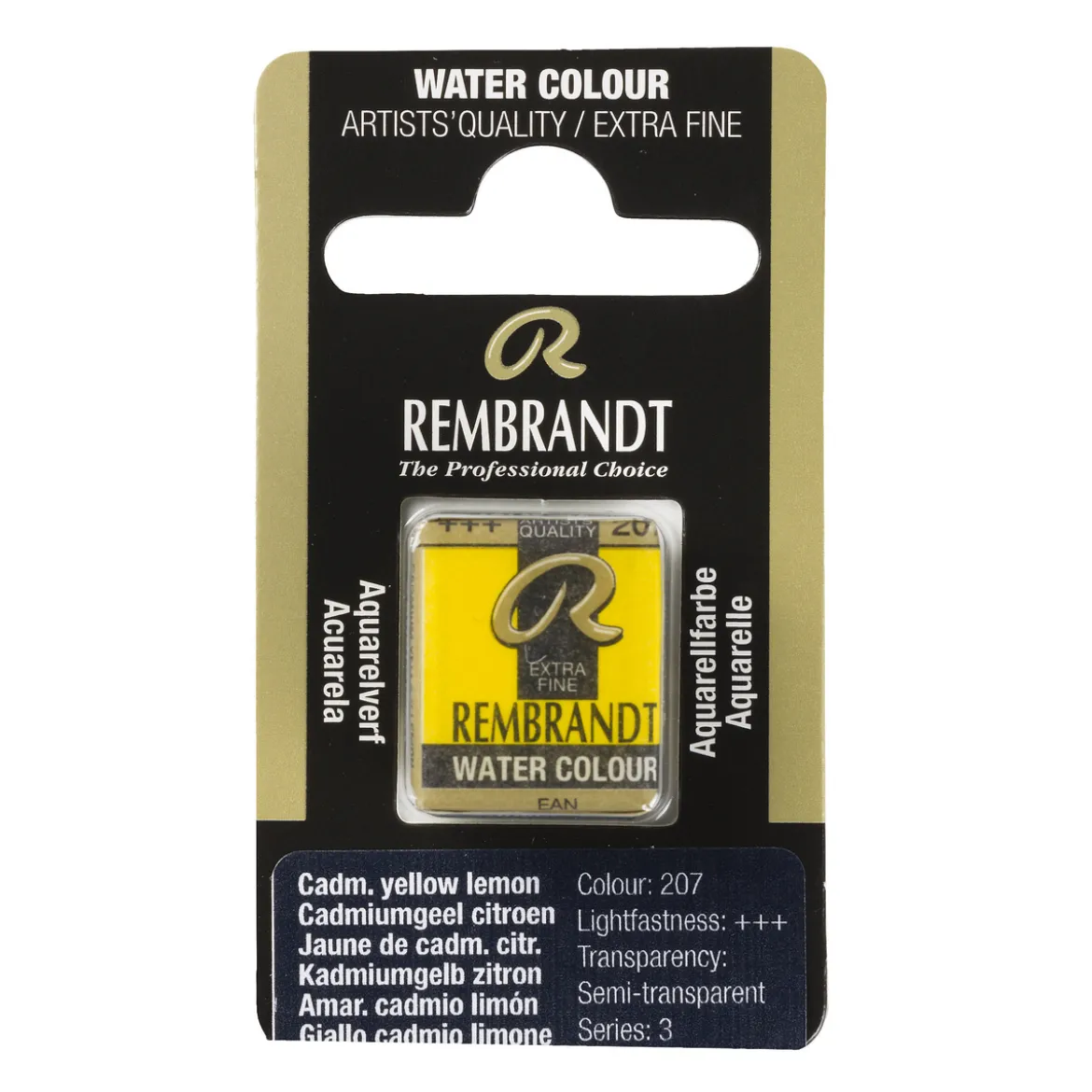 Rembrandt akvarellfärg halvkopp – Cadmium Yellow 209