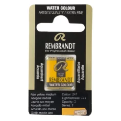 Rembrandt akvarellfärg halvkopp – Azo Yellow Medium Cadmium Free 247