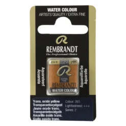 Rembrandt akvarellfärg halvkopp – Transparent Yellow Medium 272