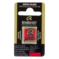 Rembrandt akvarellfärg halvkopp – Napthol Red Bluish 355