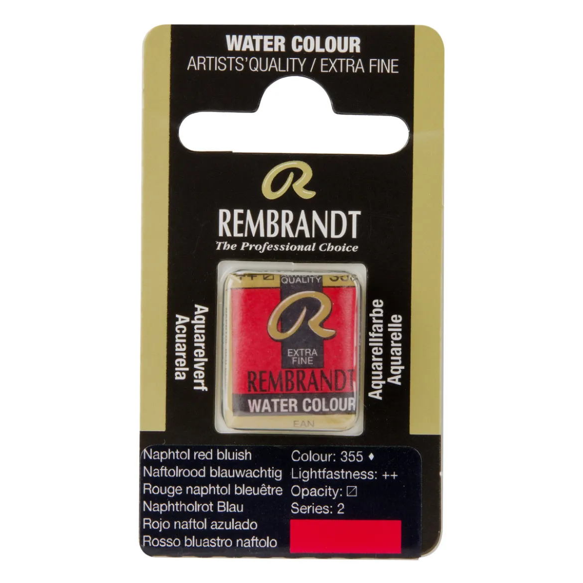 Rembrandt akvarellfärg halvkopp – Napthol Red Bluish 355