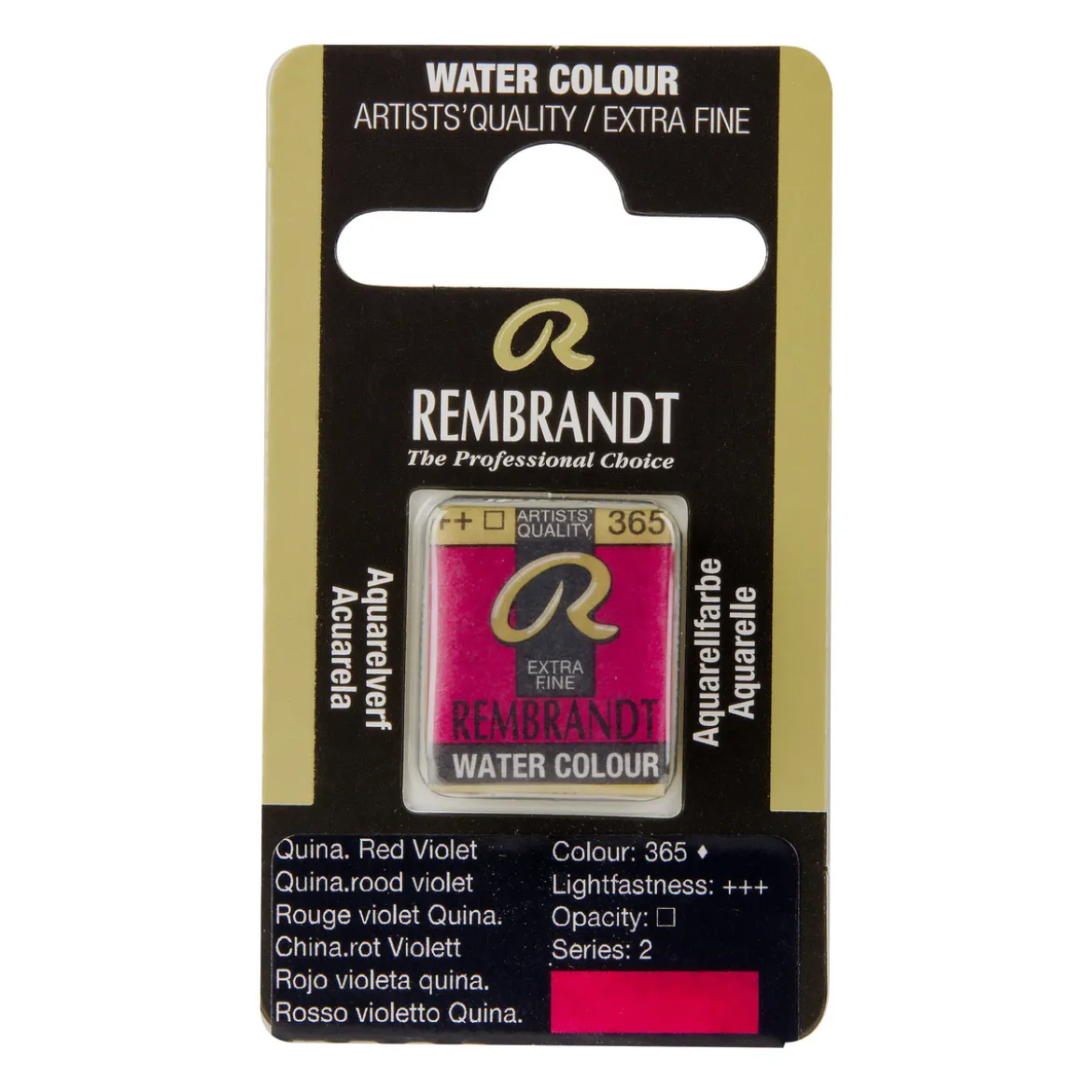 Rembrandt akvarellfärg halvkopp – Quinacridone Rose 366