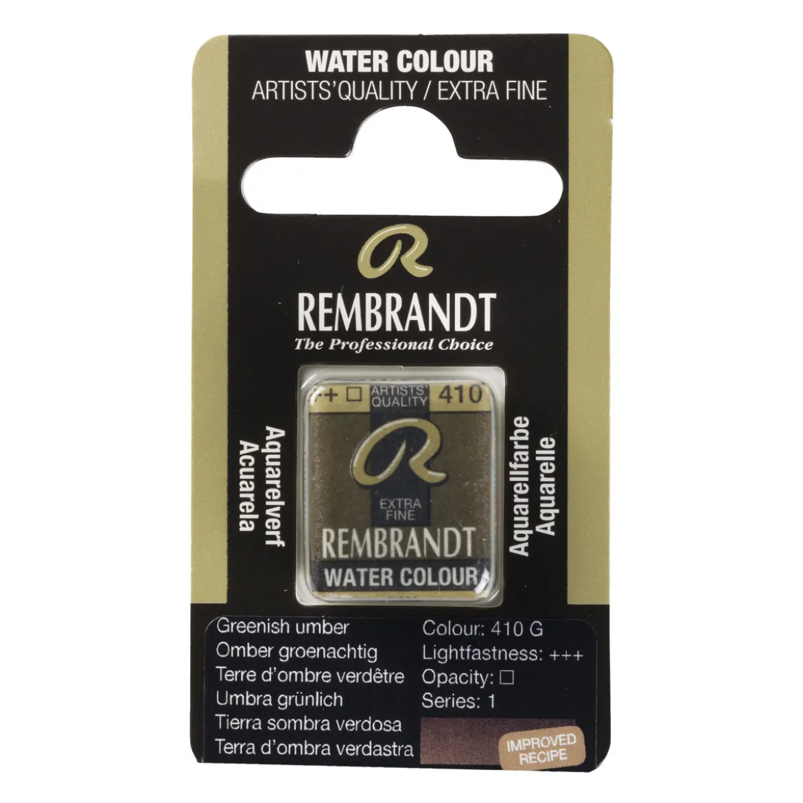 Rembrandt akvarellfärg halvkopp – Greenish Umber 410
