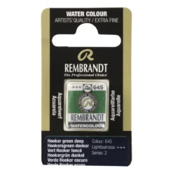 Rembrandt akvarellfärg halvkopp – Permanent Green 662