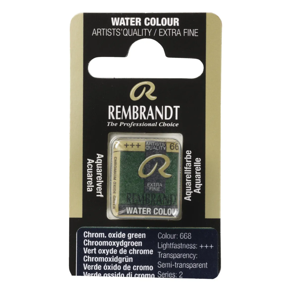 Rembrandt akvarellfärg halvkopp – Chromium Oxide Green 668