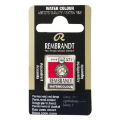 Rembrandt akvarellfärg halvkopp – Permanent Red Deep 371