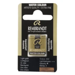 Rembrandt akvarellfärg halvkopp – Light Gold 802
