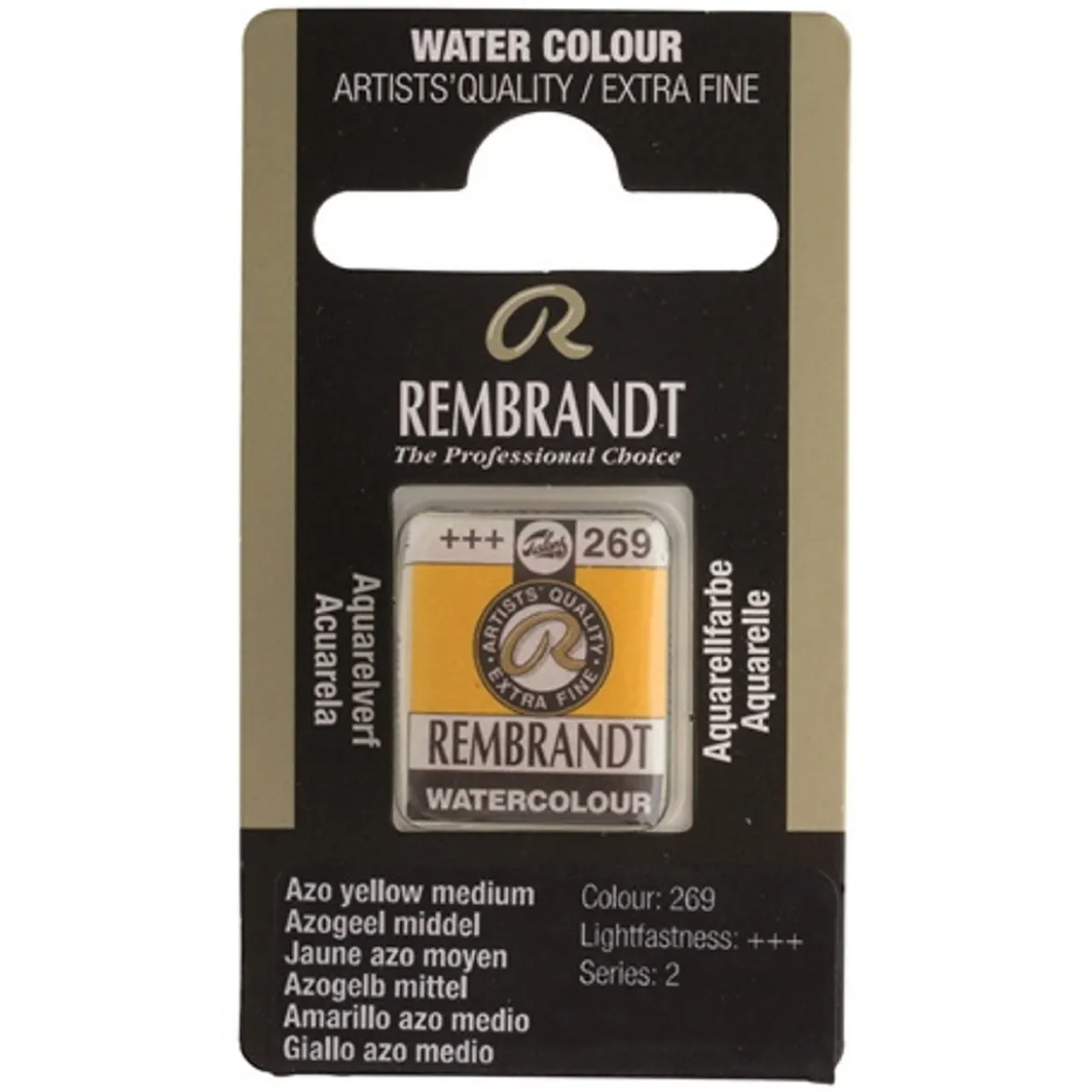 Rembrandt akvarellfärg halvkopp – Azo Yellow Medium 269