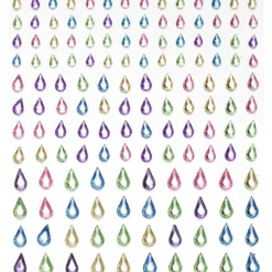 Rhinestone stickers droppar pastell – 288 pastelldroppar. L. 5, 7, 10 mm