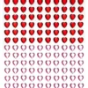 Rhinestone stickers hjärtan – 240 röda och kristalliknande hjärtan. Ø8 mm