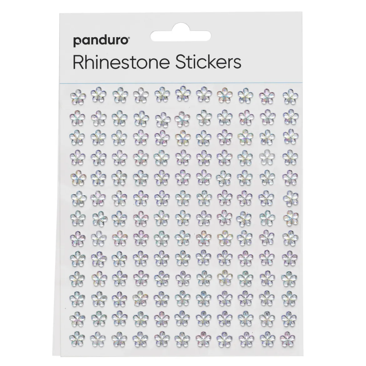 Rhinestone Stickers iriserande blommor – totalt 286 blommor som är Ø8 mm