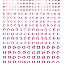 Rhinestone stickers ljusrosa – 496 ljusrosa pärlstickers. Ø3, 4, 5, 6 mm