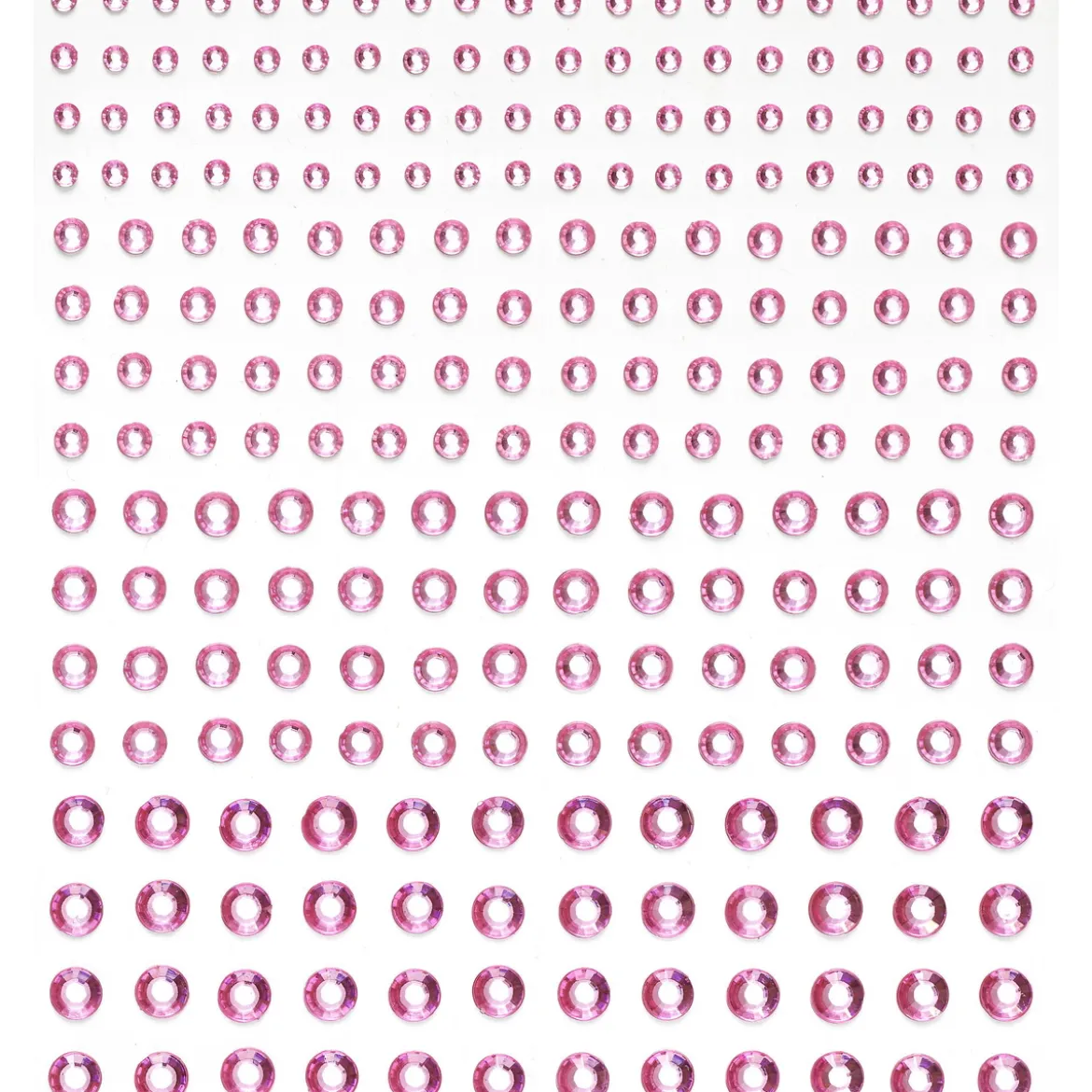 Rhinestone stickers ljusrosa – 496 ljusrosa pärlstickers. Ø3, 4, 5, 6 mm