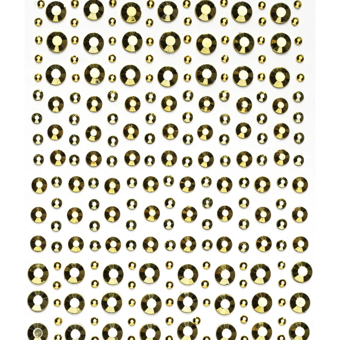 Rhinestone stickers mässingsmetallic – 450 nitformade pärlstickers. Ø3, 4, 5, 7 mm