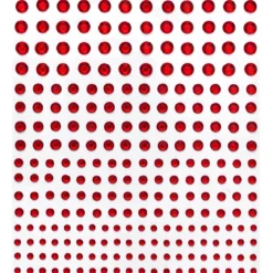 Rhinestone stickers röd – totalt 496 röda pärlstickers. Ø3, 4, 5, 6 mm