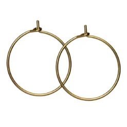 Örhänge creoler Ø20 mm – mässing pläterad med 9 karat guld, 1 par