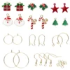 Örhängeskit med jultema – 6 par örhängen & 12 hängen / charms i rött, grönt och guld