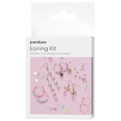 Örhänges-kit med med pastell-tema, skapa 4 par fina örhängen med pärlor & charms