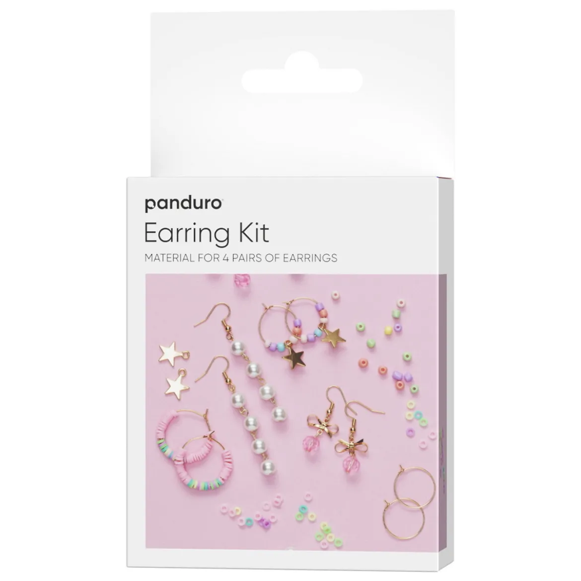 Örhänges-kit med med pastell-tema, skapa 4 par fina örhängen med pärlor & charms