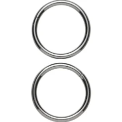 Ringöglor O-ringar av metall, silverfärgade, Ø4 cm. 2 st.