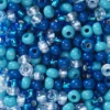 Rocaillespärla 6/0 mix blått & glas, 30 gram glaspärlor à Ø3,7–4,3 mm