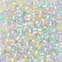 Rocaillespärla 6/0 mix glada pastellfärger, 30 gram glaspärlor à Ø3,7–4,3 mm