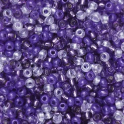Rocaillespärla 9/0 mix lila & glas, 30 gram glaspärlor à Ø2,4–2,8 mm