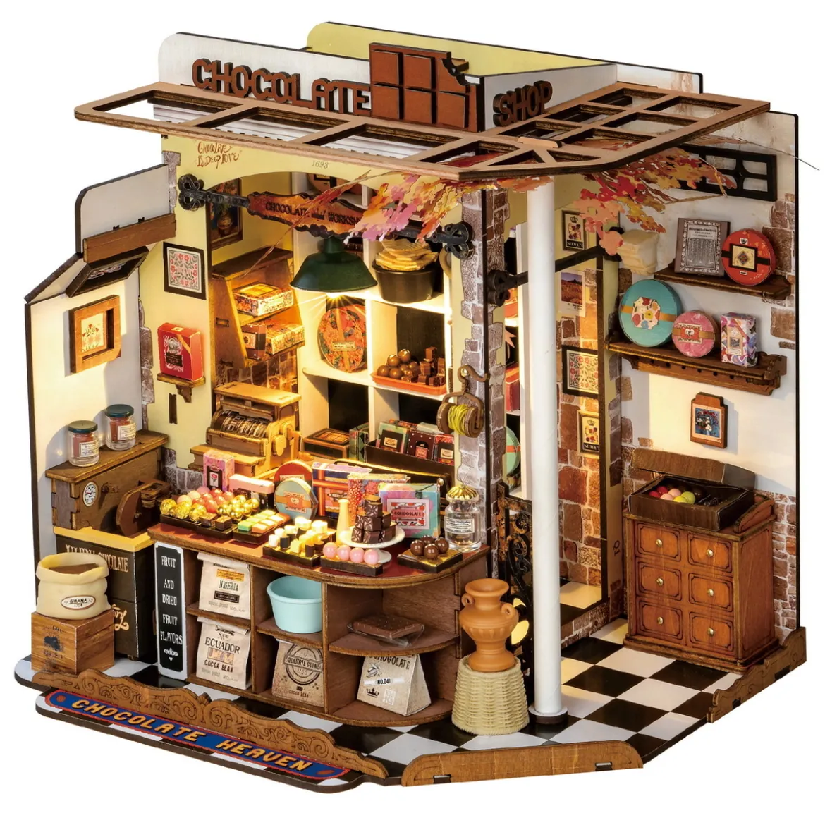 Rolife DIY Henrys Chocolates miniatyr diorama – DG174, 213×170×203 mm