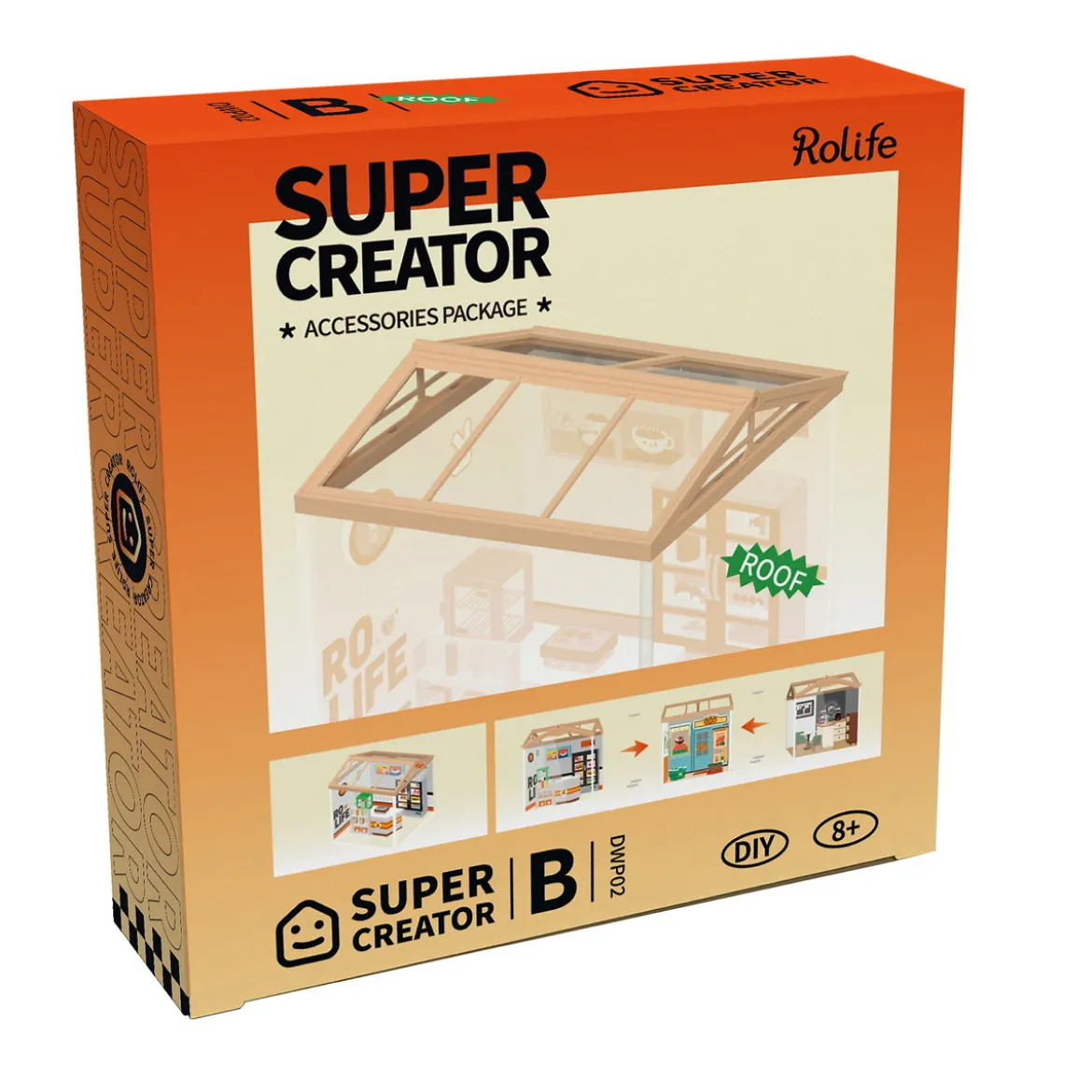 Rolife DIY Super Creator B DWP02 – Vackert tak & dammskydd för Super Creator-dioraman