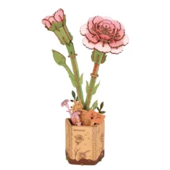 Rolife DIY Wooden Flower 3D-pussel träblomma TW042 Red Rose 85×65×210 mm