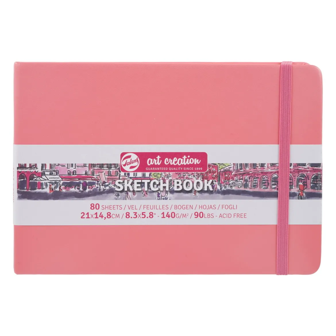 Royal Talens Art Creation Sketch skissbok 21x14,8 cm, korallrosa omslag – 140 g/m², 80 ark