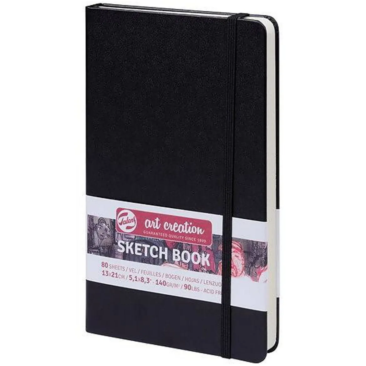 Royal Talens Art Creation Sketch skissbok 13×21 cm, svart omslag – 140 g/m², 80 ark