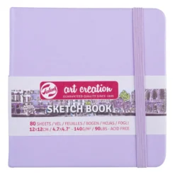 Royal Talens Art Creation Sketch skissbok 12x12 cm, ljuslila omslag – 140 g/m², 80 ark