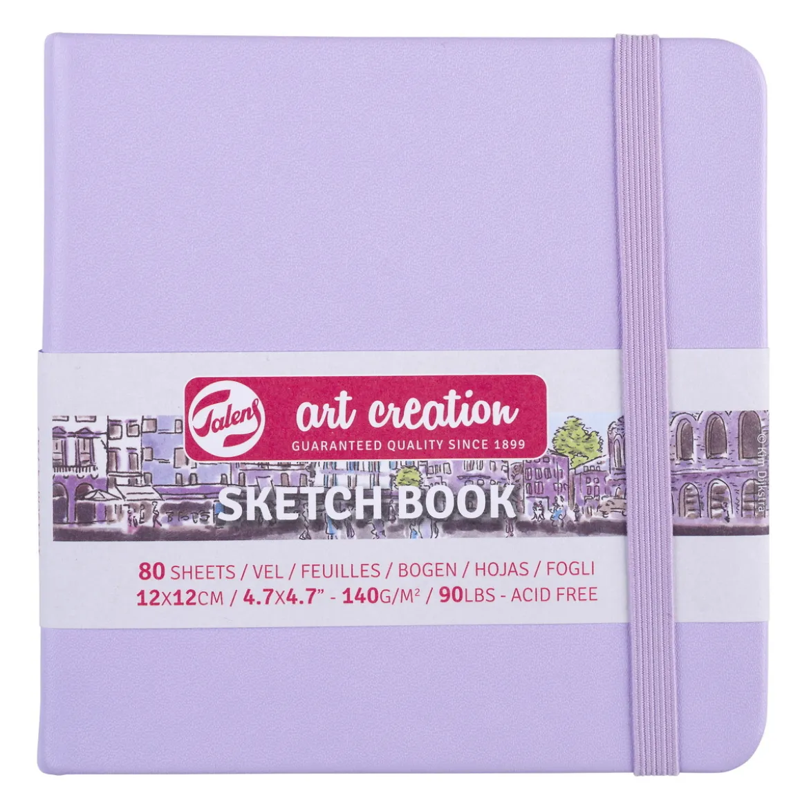 Royal Talens Art Creation Sketch skissbok 12x12 cm, ljuslila omslag – 140 g/m², 80 ark