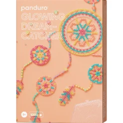 Rörpärlor Midi kit Drömfångare, 1400 pärlor i självlysande mix + 2 pärlplattor
