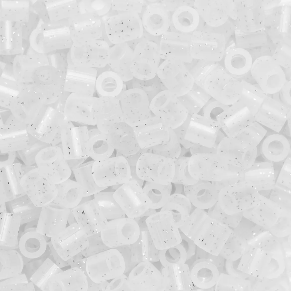 Rörpärlor Midi 1000 st genomskinliga med glitter, Ø5 mm