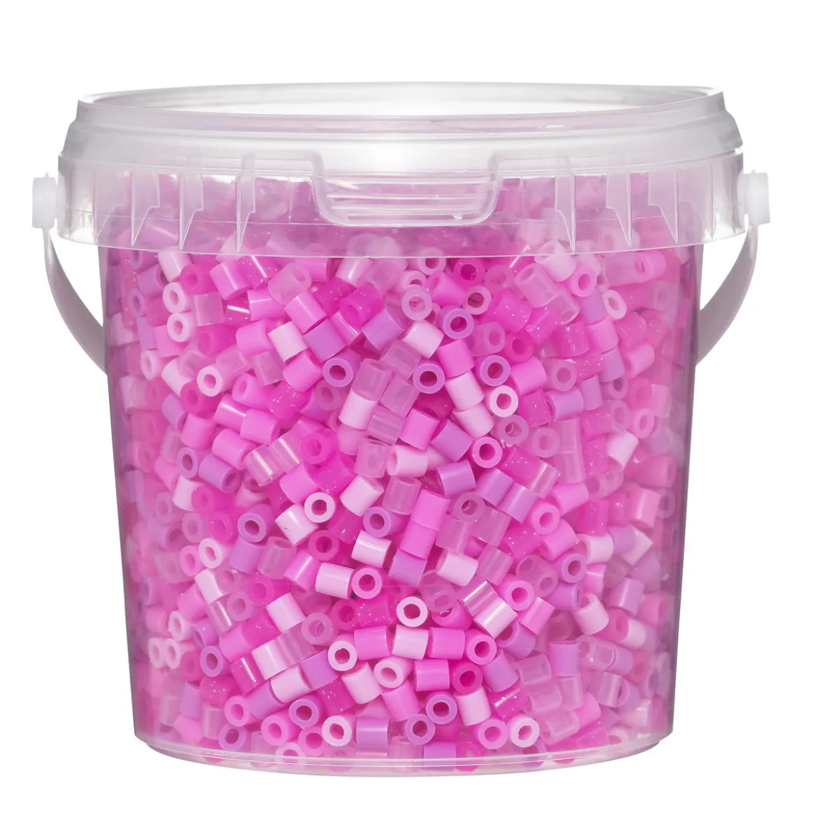 Rörpärlor Midi 4000 st i rosa mix + rosa transparenta glitterpärlor, Ø5 mm