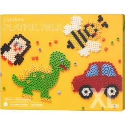 Rörpärlor XL kit Playful Pals – 1200 stora XL-pärlor + 3 lekfulla pärlplattor