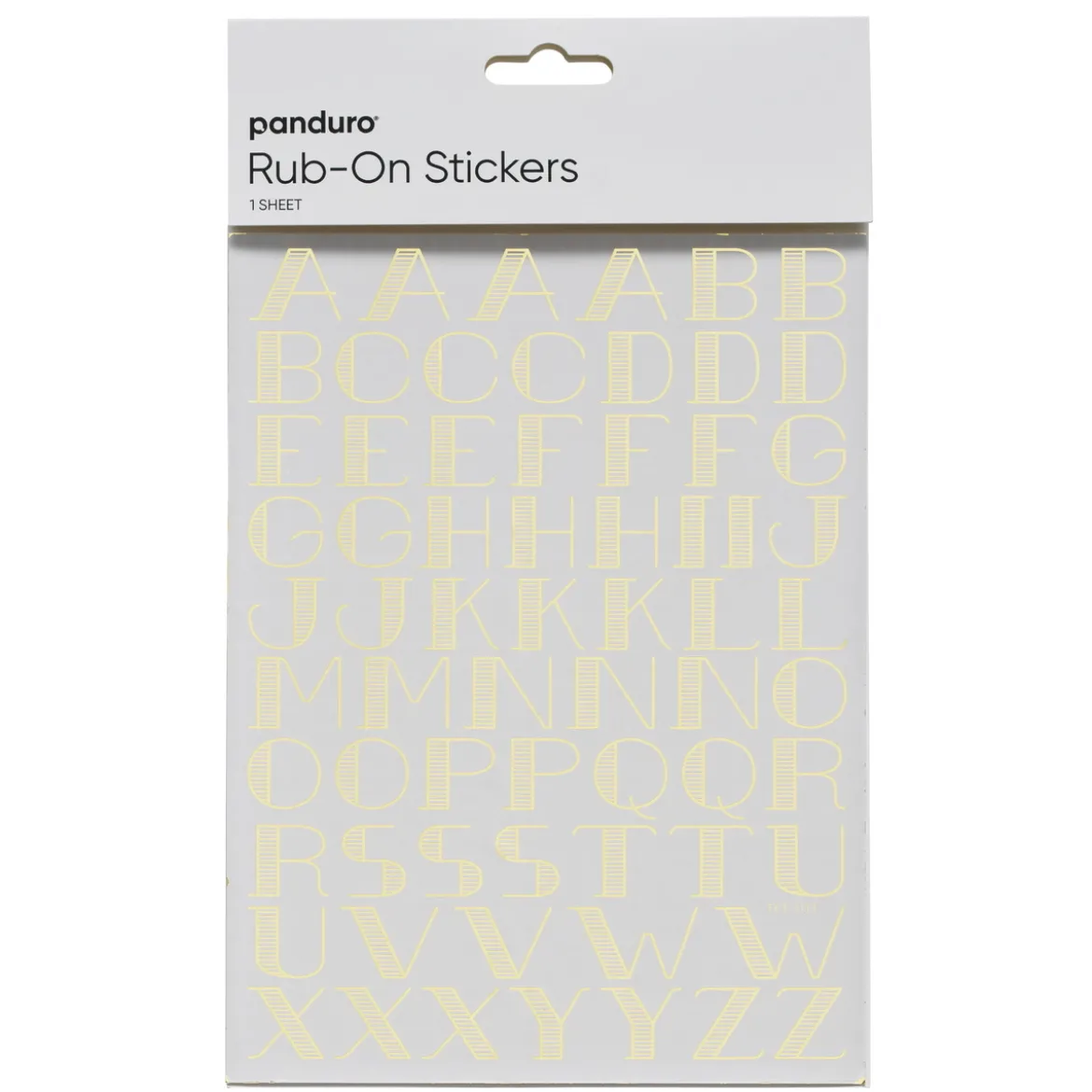 Rub on stora bokstäver guld, 1 ark à 15×20 cm